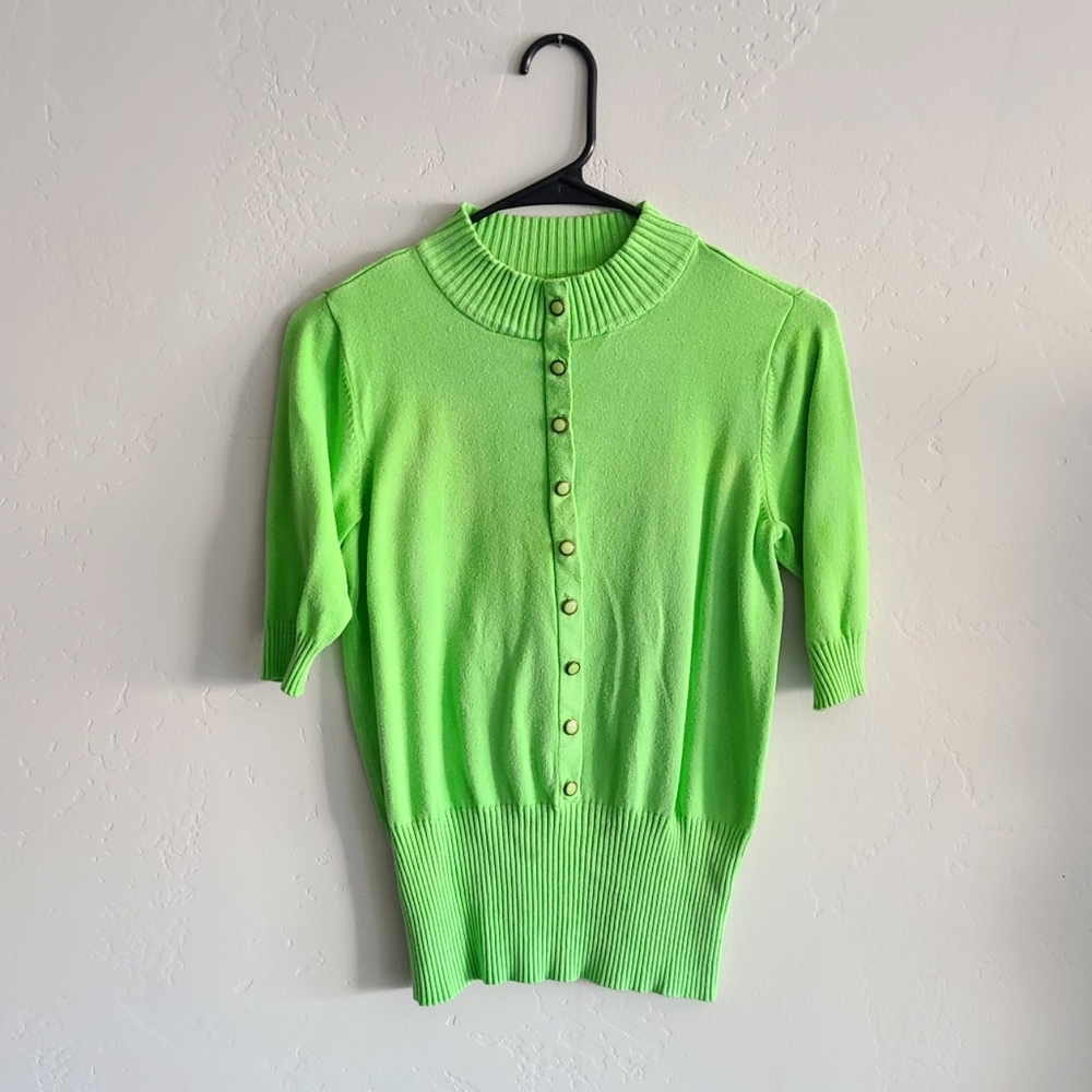 Women's green top, lime green shirt, stretchy shirt